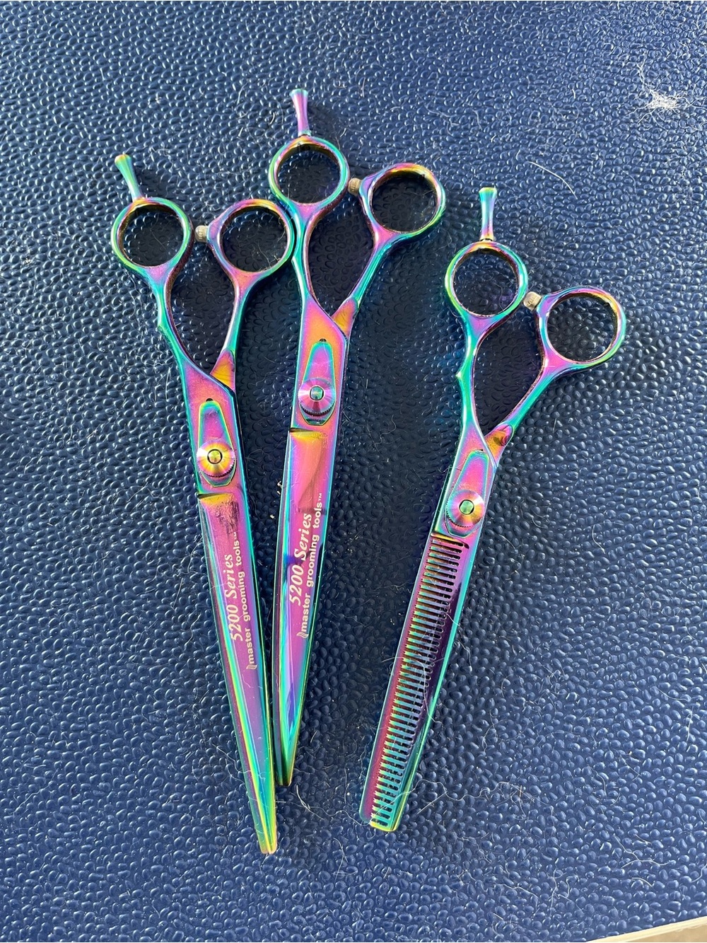 Iridescent Rainbow Pet Groming Scissors Set - 3 Pieces